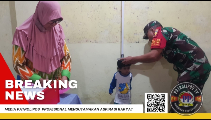 Koramil 0820/01 Kanigaran Dampingi Pelaksanaan Posyandu Balita Dan Lansia