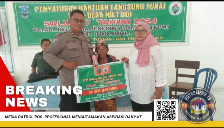 Bhabinkamtibmas Polsek Tongas Hadiri Kegiatan Penyaluran BLT DD Salur 7, Tahun 2024 Di Desa Klampok