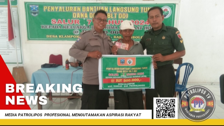 Peran Aktif Sertu Muhammad Sodikin Anggota  Koramil 0820/05 Tongas Dampingi Penyaluran BLT DD Di Desa Klampok