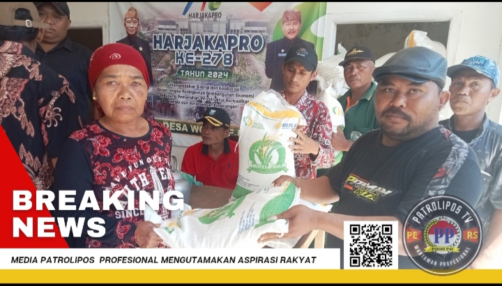 Pemdes Wonorejo Salurkan Bantuan Beras 10 kg, Kepada 551 KPM
