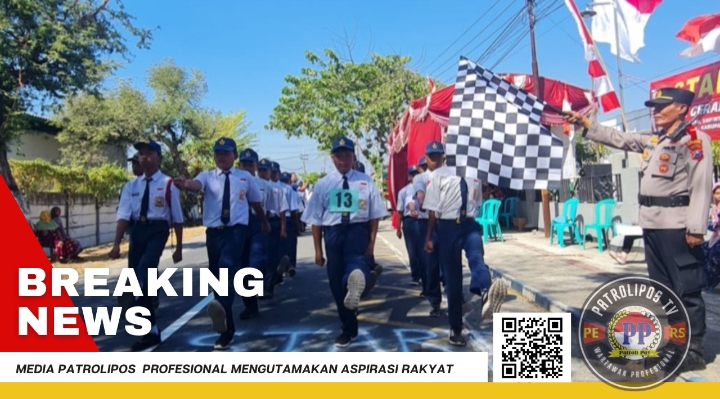 Kapolsek Tongas Hadiri Gelar Lomba Gerak Jalan Jenjang Pendidikan Dalam Rangka HUT RI ke-79