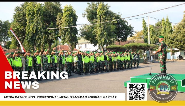 Kasdim 0820/Probolinggo Mayor Czi Slamet Wahyudi Pimpin Apel Pemberangkatan Personil Pengamanan Tahapan Pilkada 